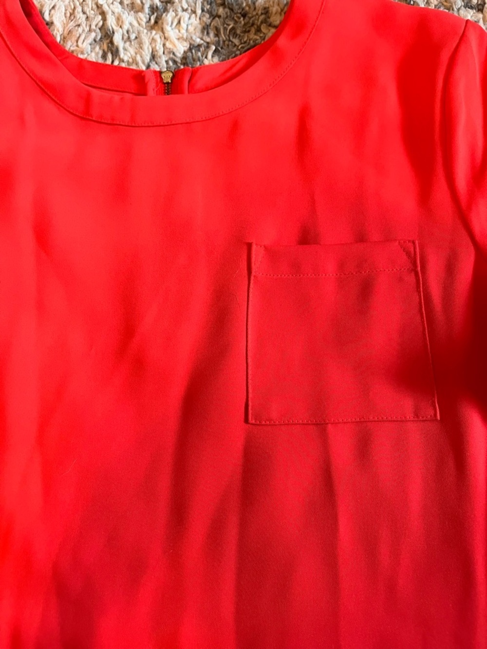 Adrienne Vittadini Bright coral Short Sleeve Mini Shift Dress - Picture 3 of 6